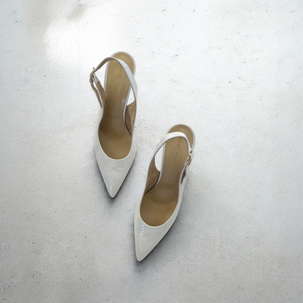KHAITE River Slingback 75‎ Pump in White
